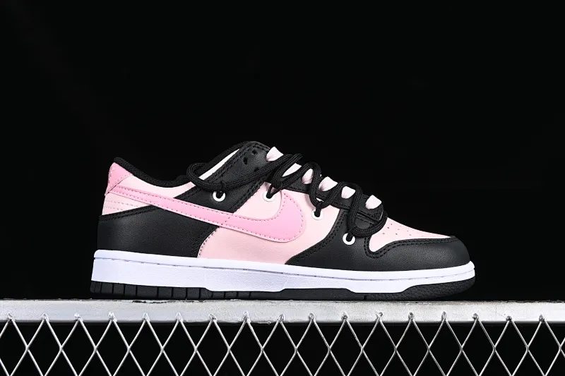 All Categories Nk SB Dunk Series Nk SB Dunk Low Low-top sneakers Gift box Nk Dunk Low Raspberry Black Pink Valentine's Day Customized version of deconstructed strap casual sneakers CW1590-100